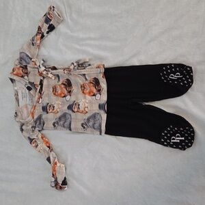 Posh Peanut Detective Cat Tie Front Kimono Set